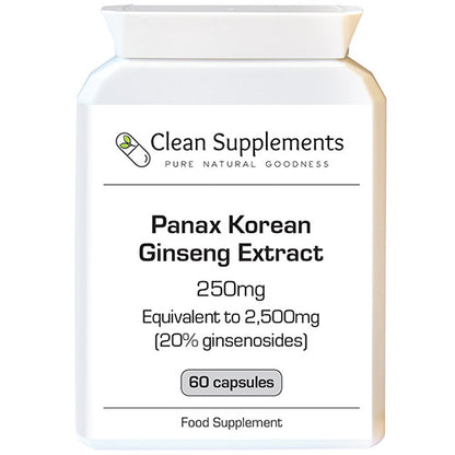 Panax Korean Ginseng | 500mg Capsules | 80% Ginsenosides