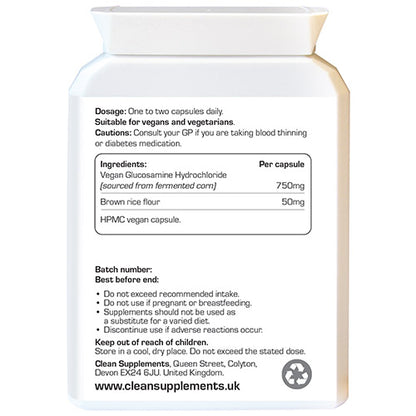 Glucosamine HCL | 750mg | Rear Label