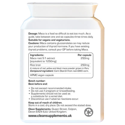 Peruvian Maca Extract | Rear Label