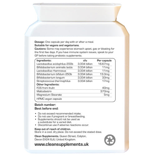 Probiotic Complex | Rear Label