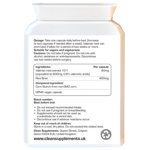 Valerian Root Extract | Rear Label